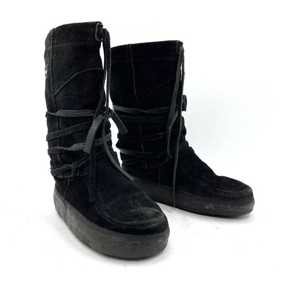 Steger Mukluks Klondike Black Leather Winter Boots Women's Size 7+ - Picture 1 of 8